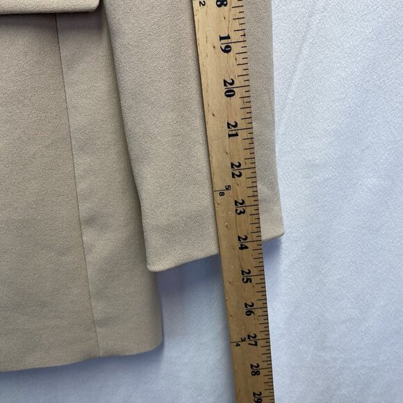 ELIE TAHARI Peak Lapel Collar Lined Blazer Jacket Women Sz 0 Beige Shoulder Pads - Picture 11 of 16